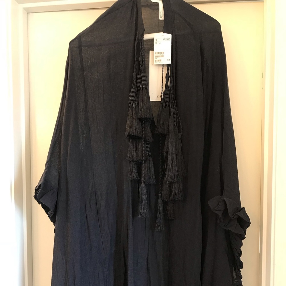 Brand new navy kimono/cape w/ ruffles and tassels